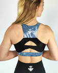 Sports bra Nicole - Tie dye Blue and Grey