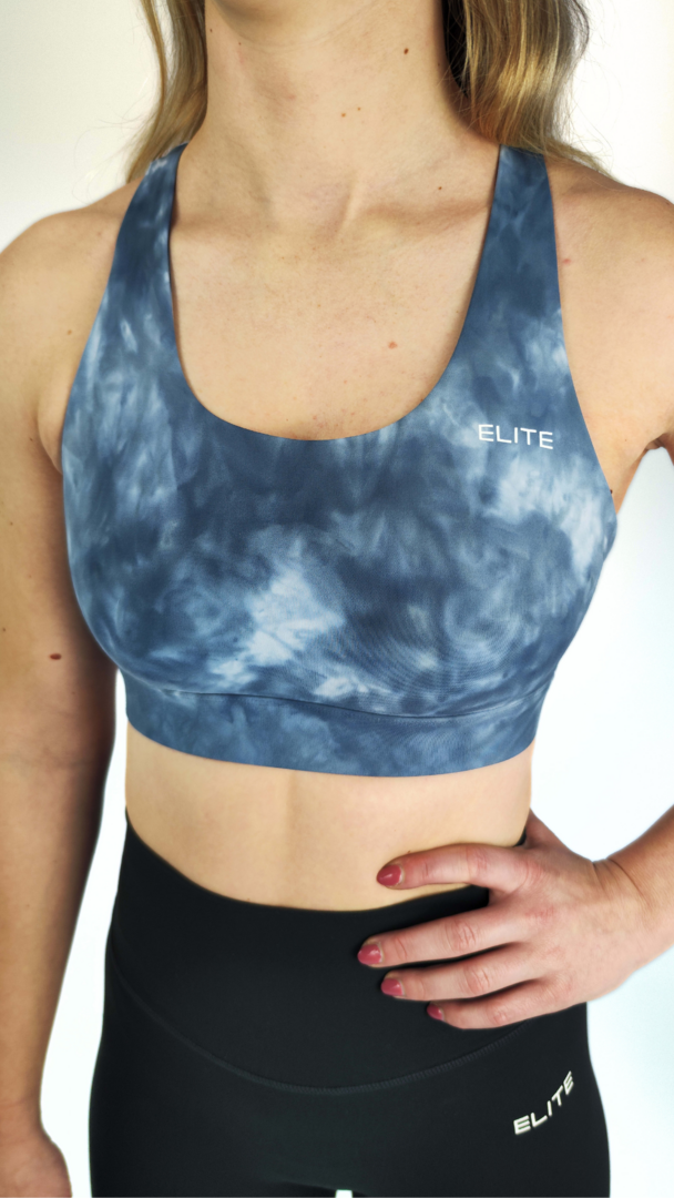 Sports bra Nicole - Tie dye Blue and Grey