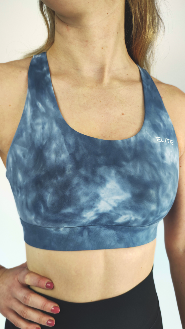 Sports bra Nicole - Tie dye Blue and Grey